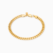 Gold Cuban link bracelet, 5 mm