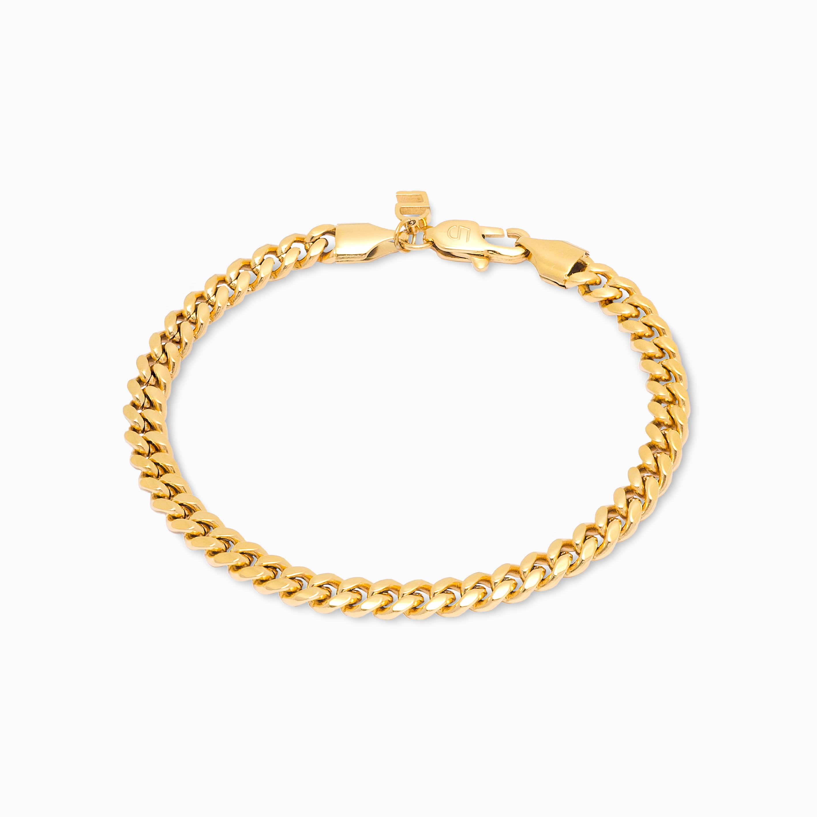 Gold Cuban link bracelet, 5 mm