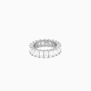 Silver eternity ring wand - White