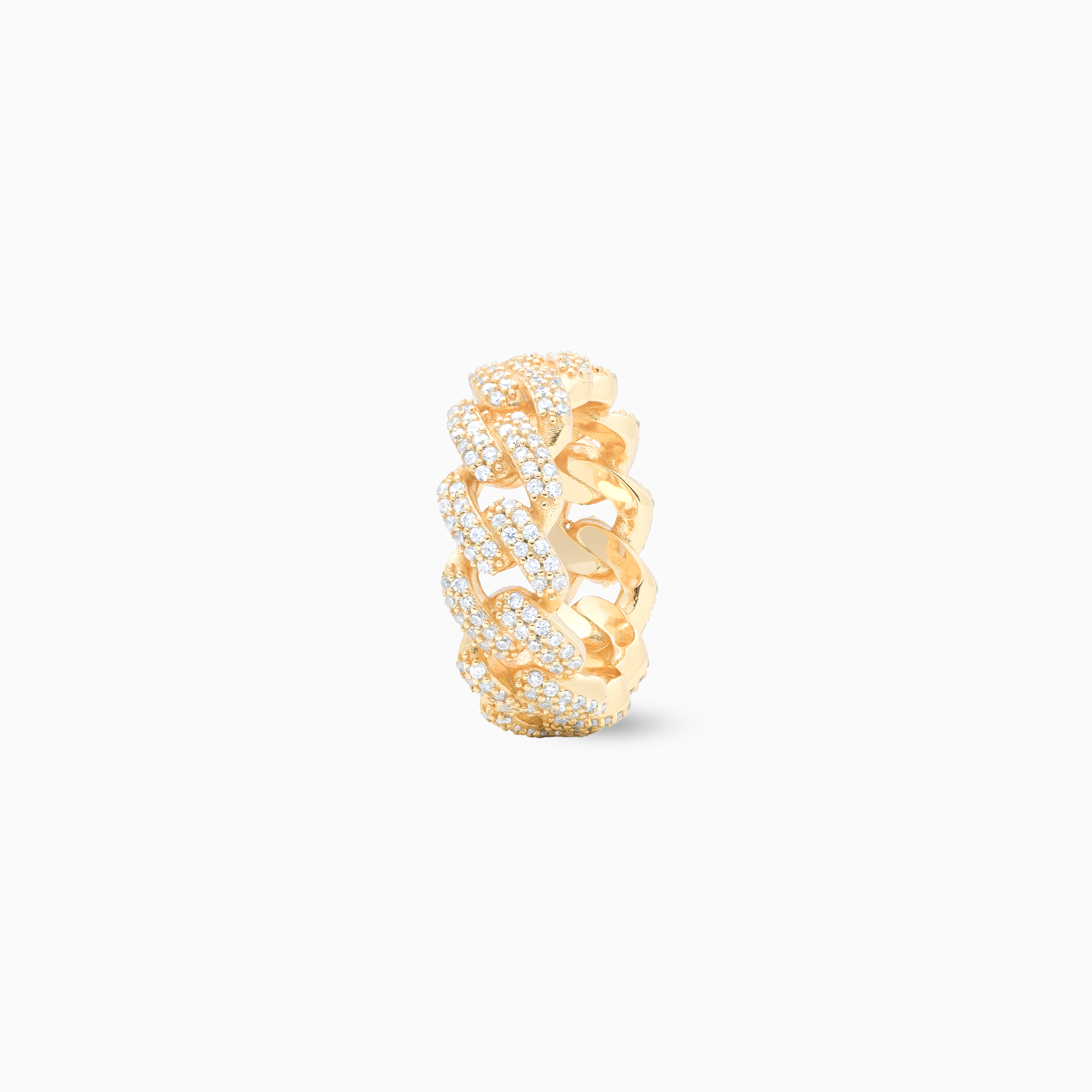 Gold Iced Cuban Link Ring