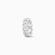 Iced Cuban link ring, silver