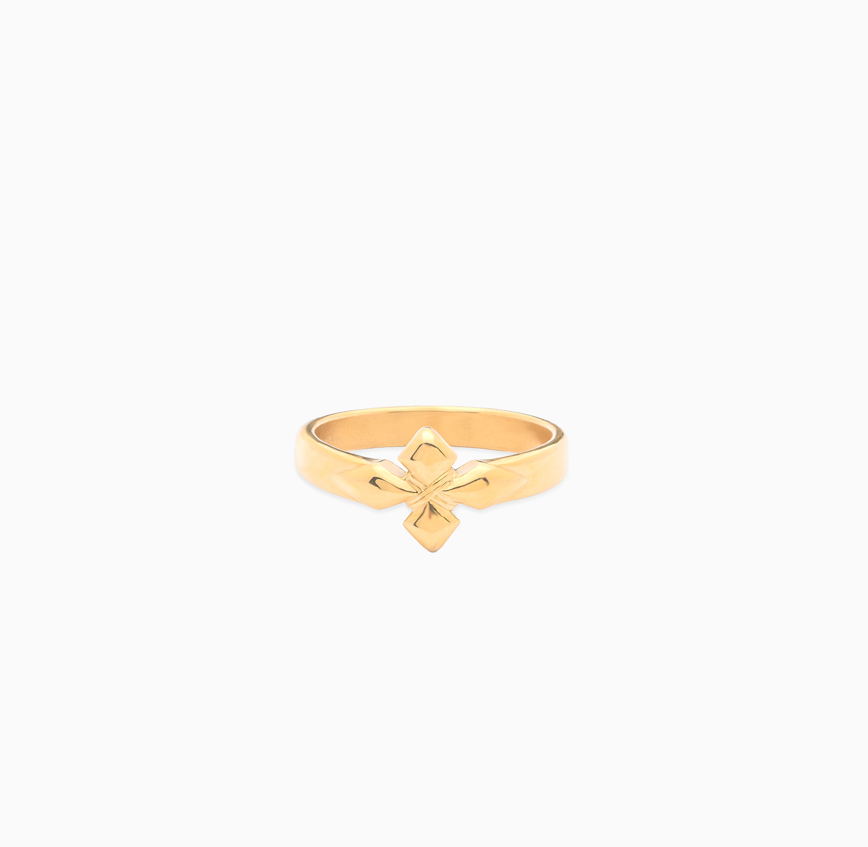 Crossed star ring - Doré