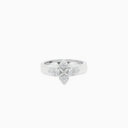 Iced crossed star ring - Argenté