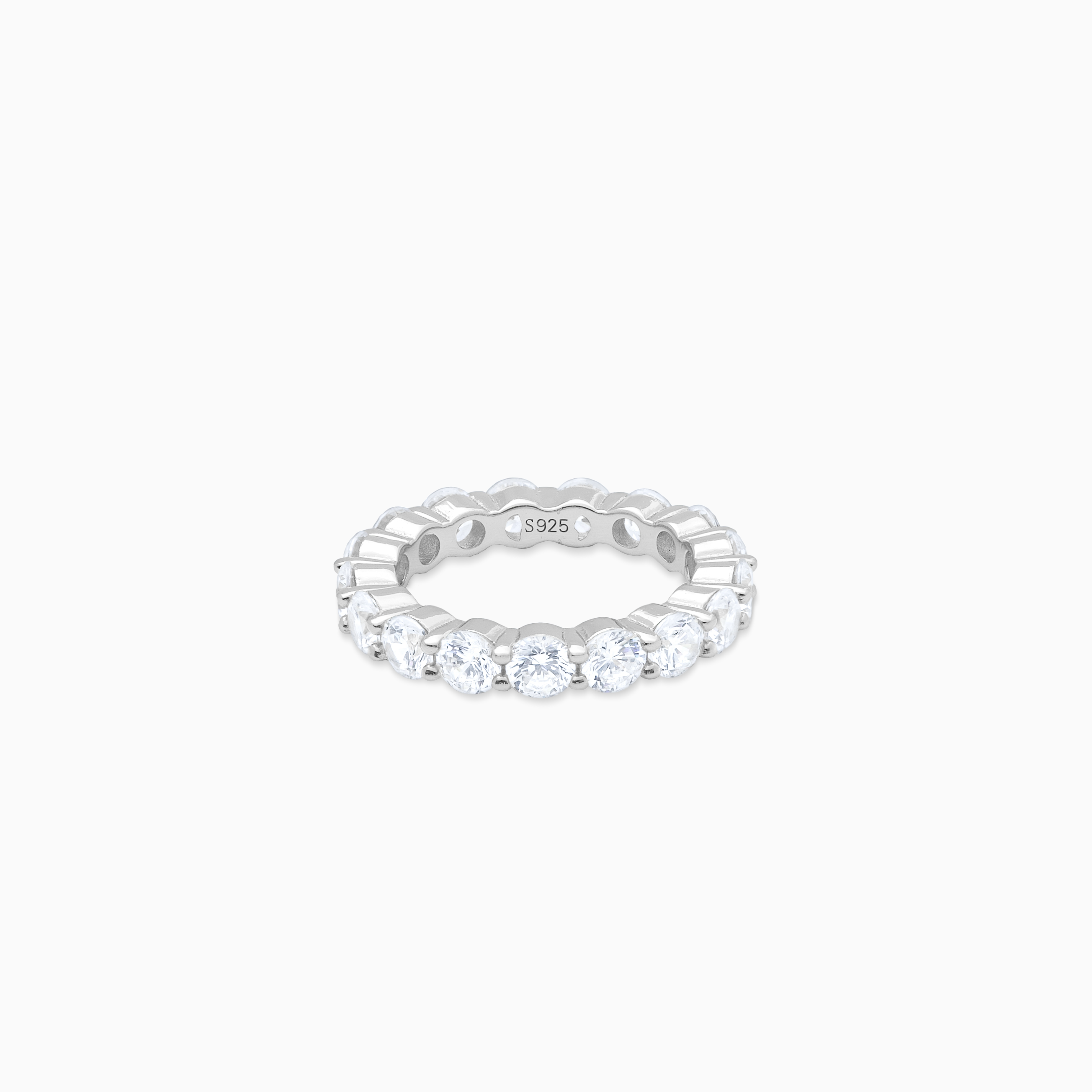 Silver Eternity Ring - White