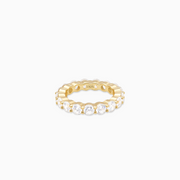 Gold Eternity Ring - White