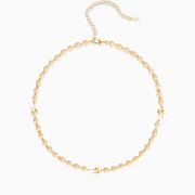 Gold Signature Iced Bead Link Chain