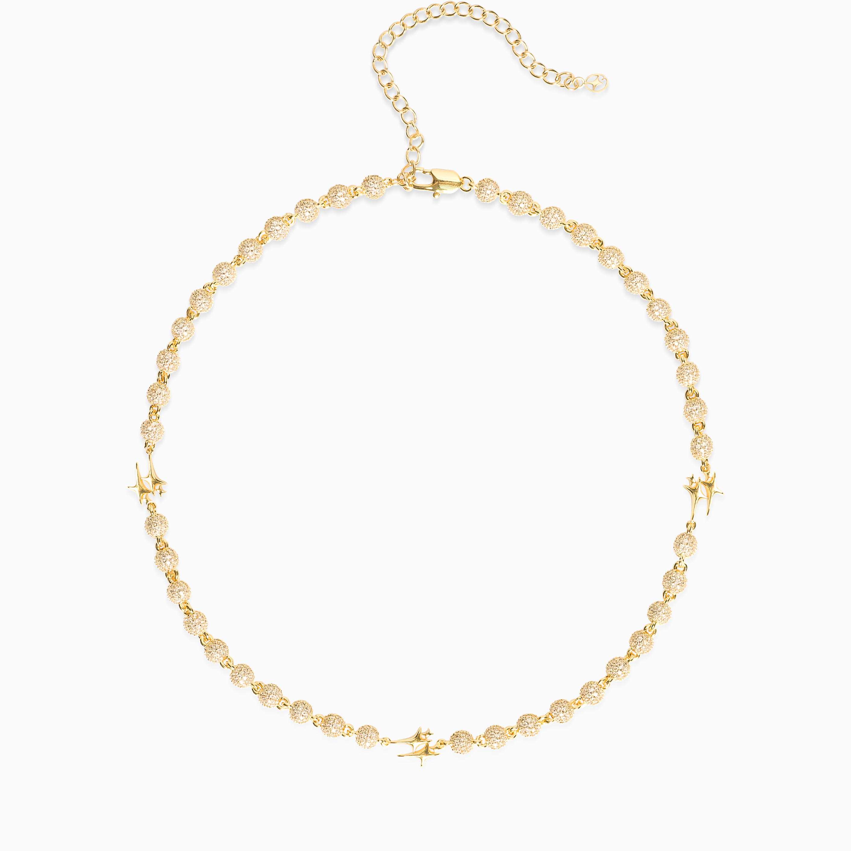 Gold Signature Iced Bead Link Chain