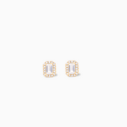 Gold baguette earrings