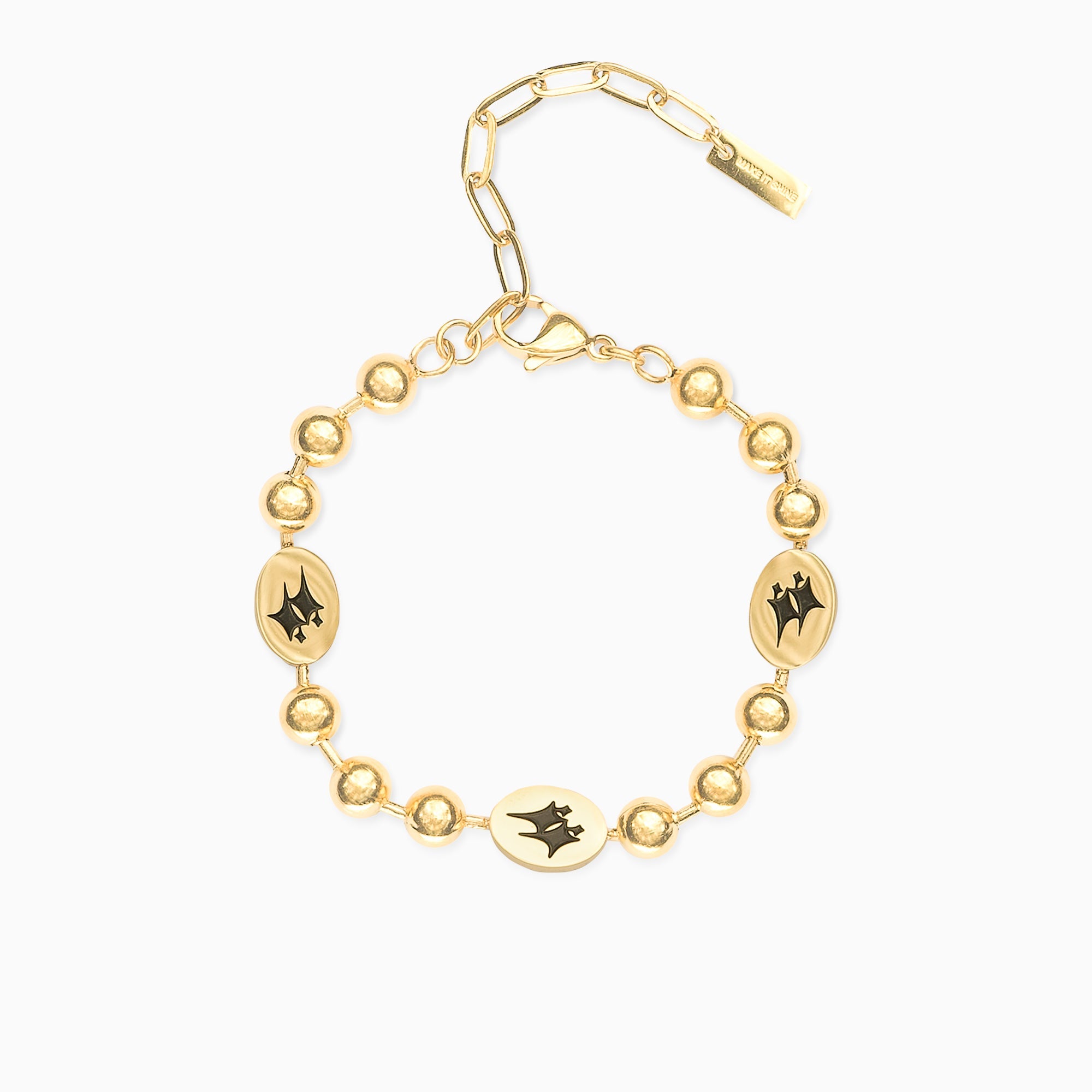 Bracelet Bead link Signature Doré