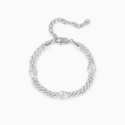 Bracelet Iced Cuban link Signature 5 mm Argenté