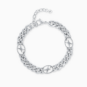 Cuban link bracelet 8 mm Signature Silver