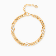 Cuban link bracelet 6 mm Signature Gold