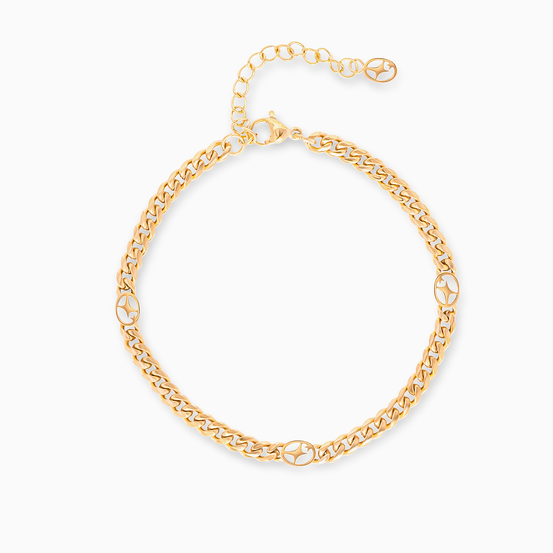 Gold Signature Cuban Link Bracelet 4mm