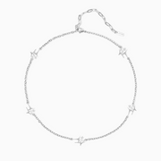 Silver double star chain