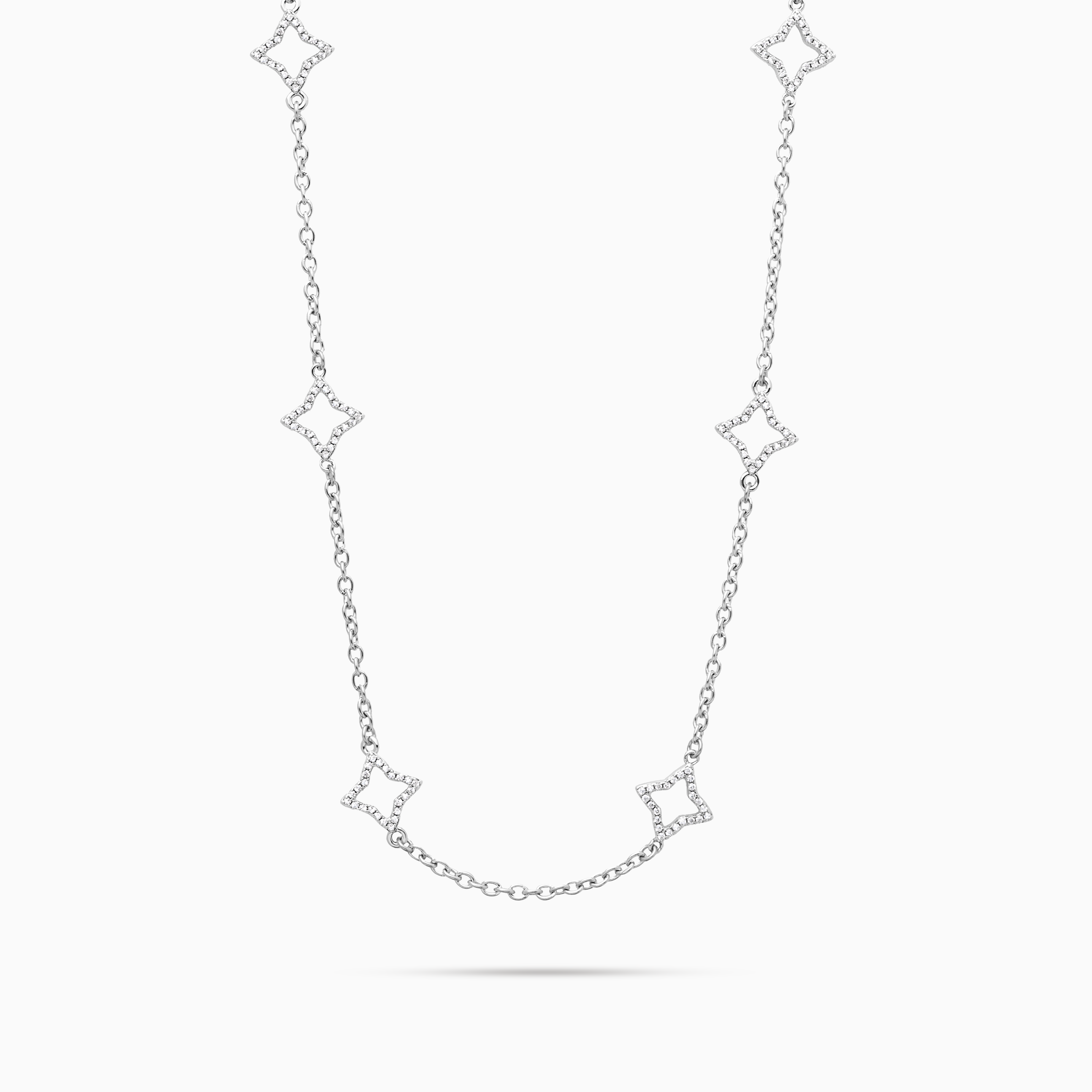 Silver Hollow Flower Chain