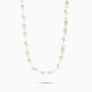 Signature Gold Beaded Chain - White and Green