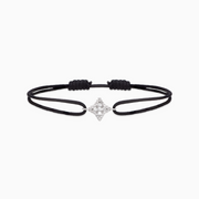 Bracelet cordon Flower - Noir