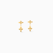 Crossed Star Earrings - Gold