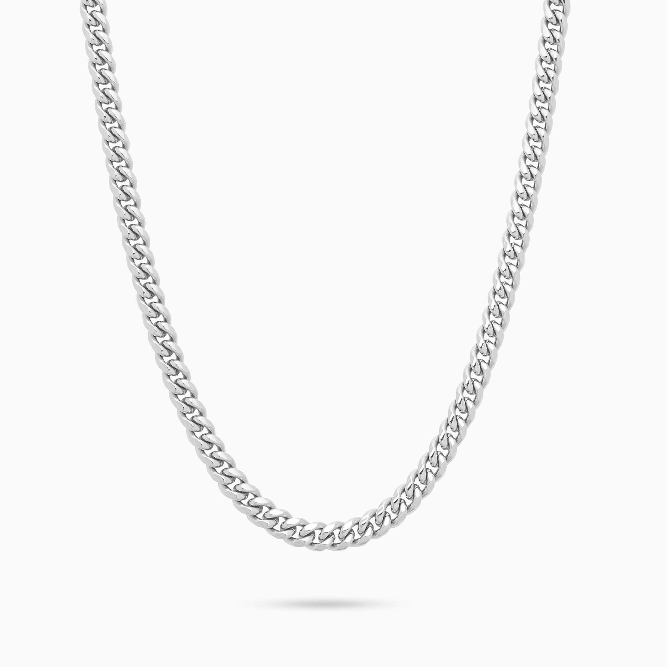 Chaîne Cuban link 5 mm argentée