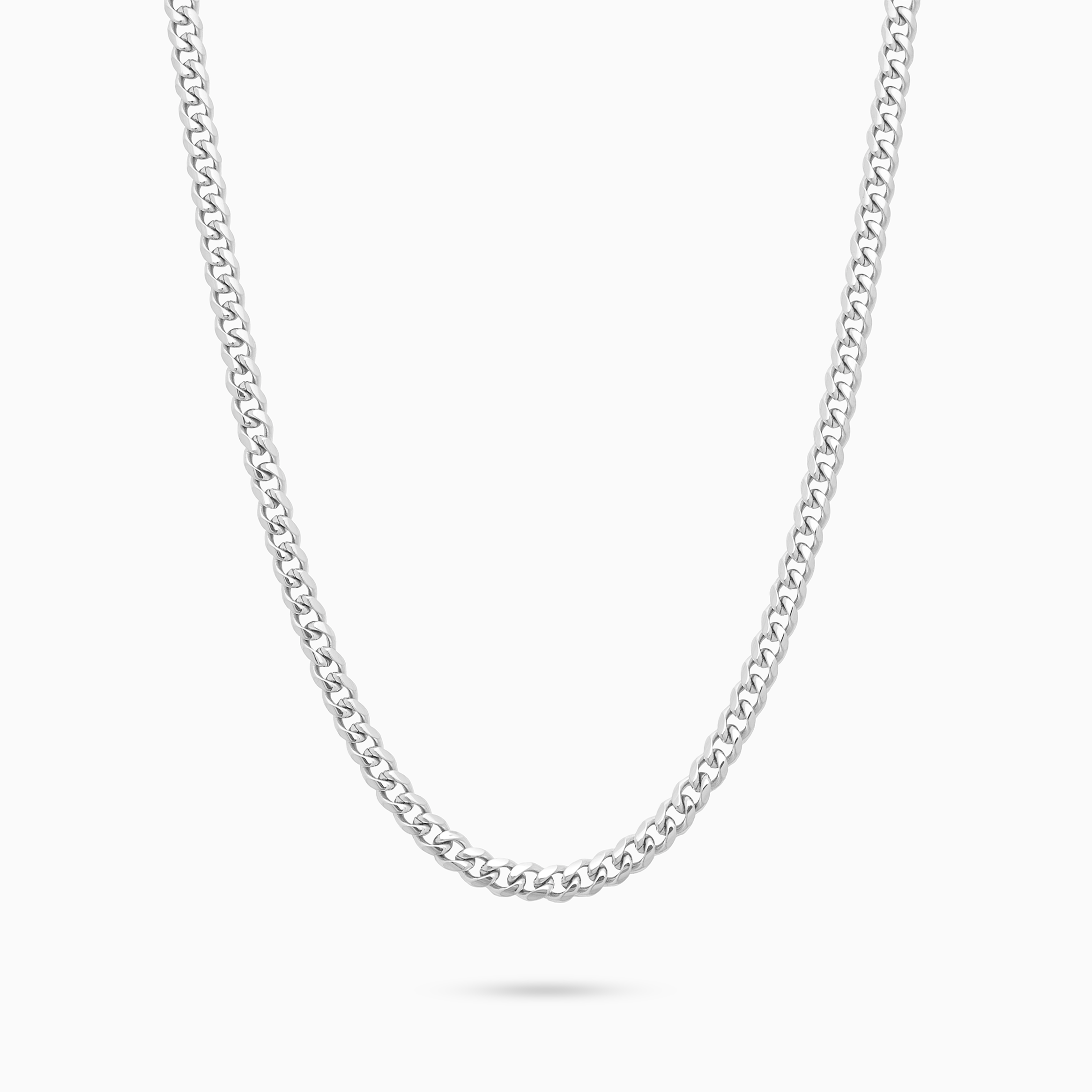 Silver Cuban link chain, 3 mm