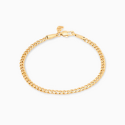 Gold Cuban link bracelet, 3 mm