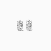 Silver Cuban link earrings