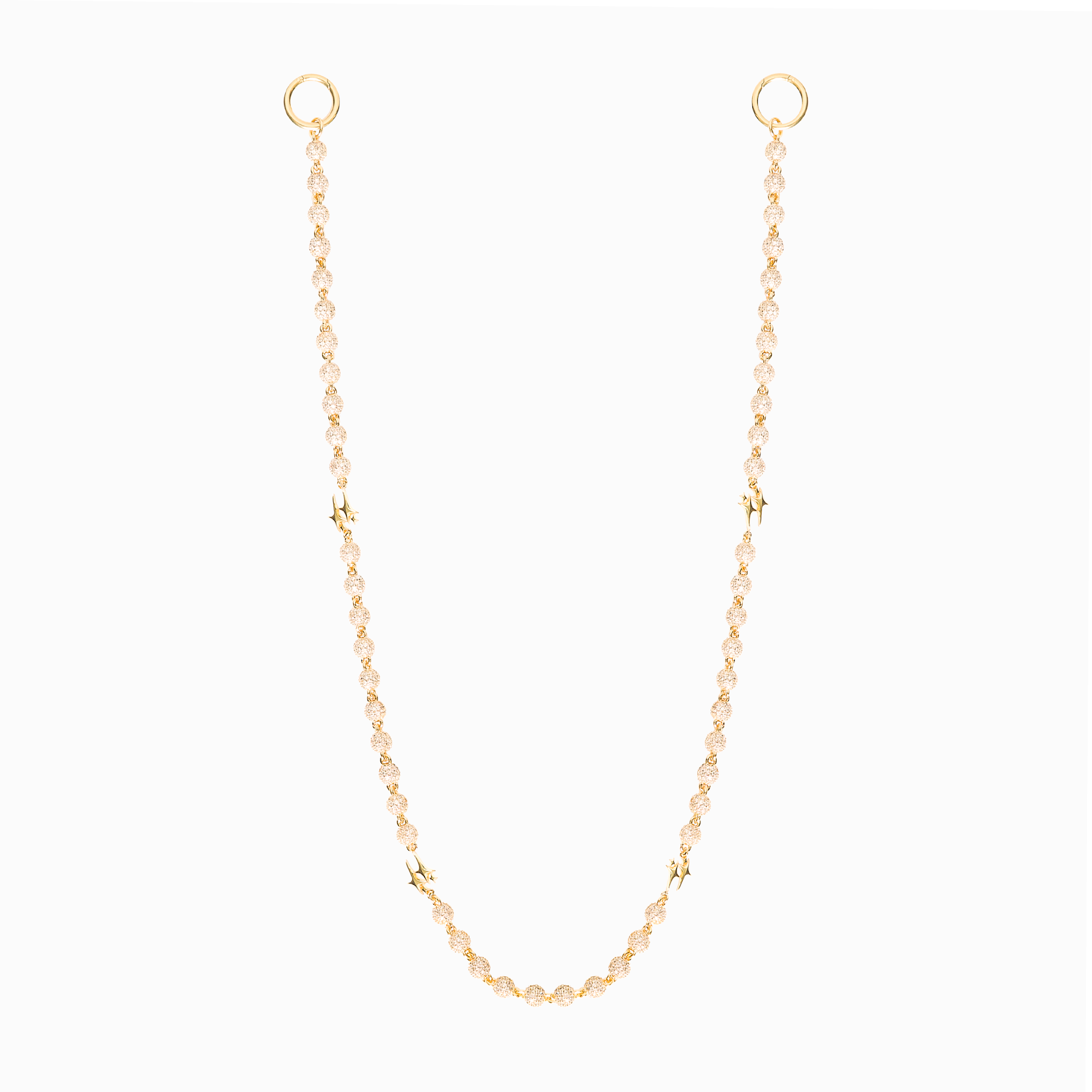 Wallet Chain Iced Bead link Signature Dorée