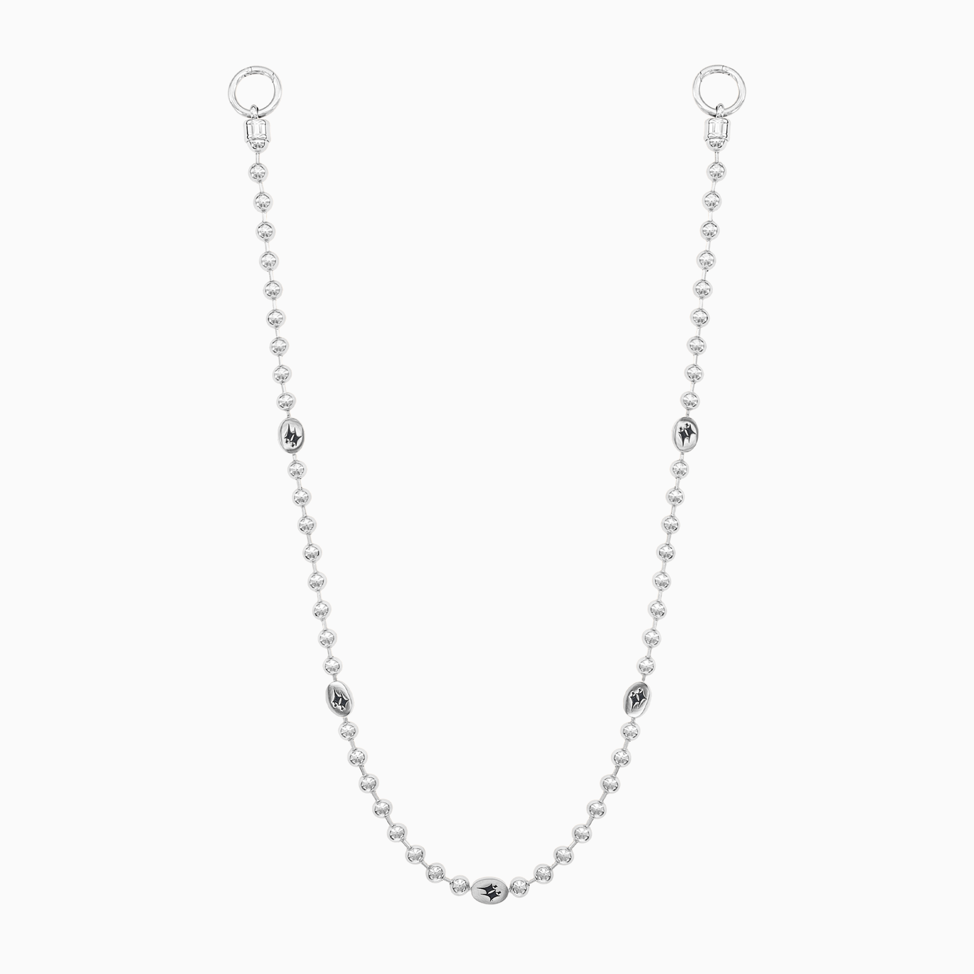 Wallet Chain Bead link Signature Argentée