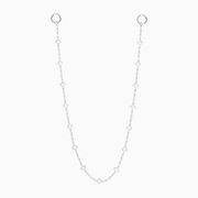 Silver Flower Tennis Chain Wallet - White Pattern