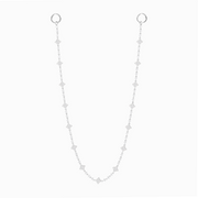 Silver Flower Tennis Chain Wallet - White Stones