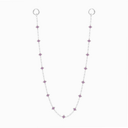 Silver Flower Tennis Chain Wallet - Purple Stones