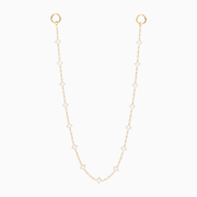 Wallet Chain Flower Tennis Dorée - Motif Blanc