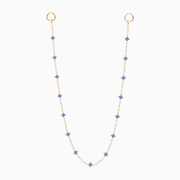 Wallet Chain Flower Tennis Dorée - Pierres Bleues