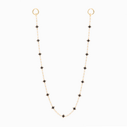 Wallet Chain Flower Tennis Dorée - Motif Noir