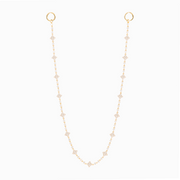 Gold Flower Tennis Chain Wallet - White Stones