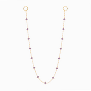 Wallet Chain Flower Tennis Dorée - Pierres Violettes