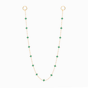 Wallet Chain Flower Tennis Dorée - Motif Vert