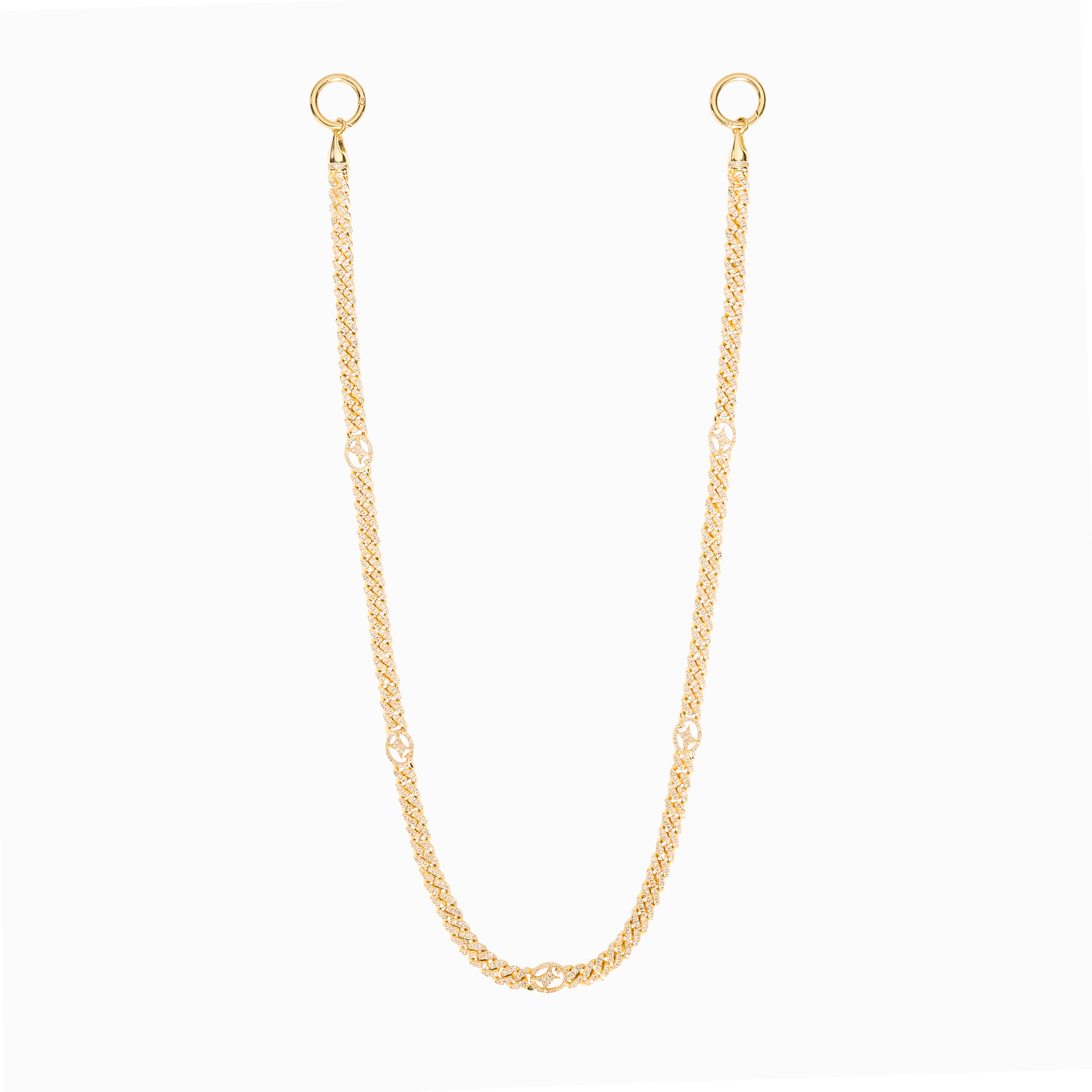 Wallet Chain Iced Cuban link Signature 5 mm Dorée