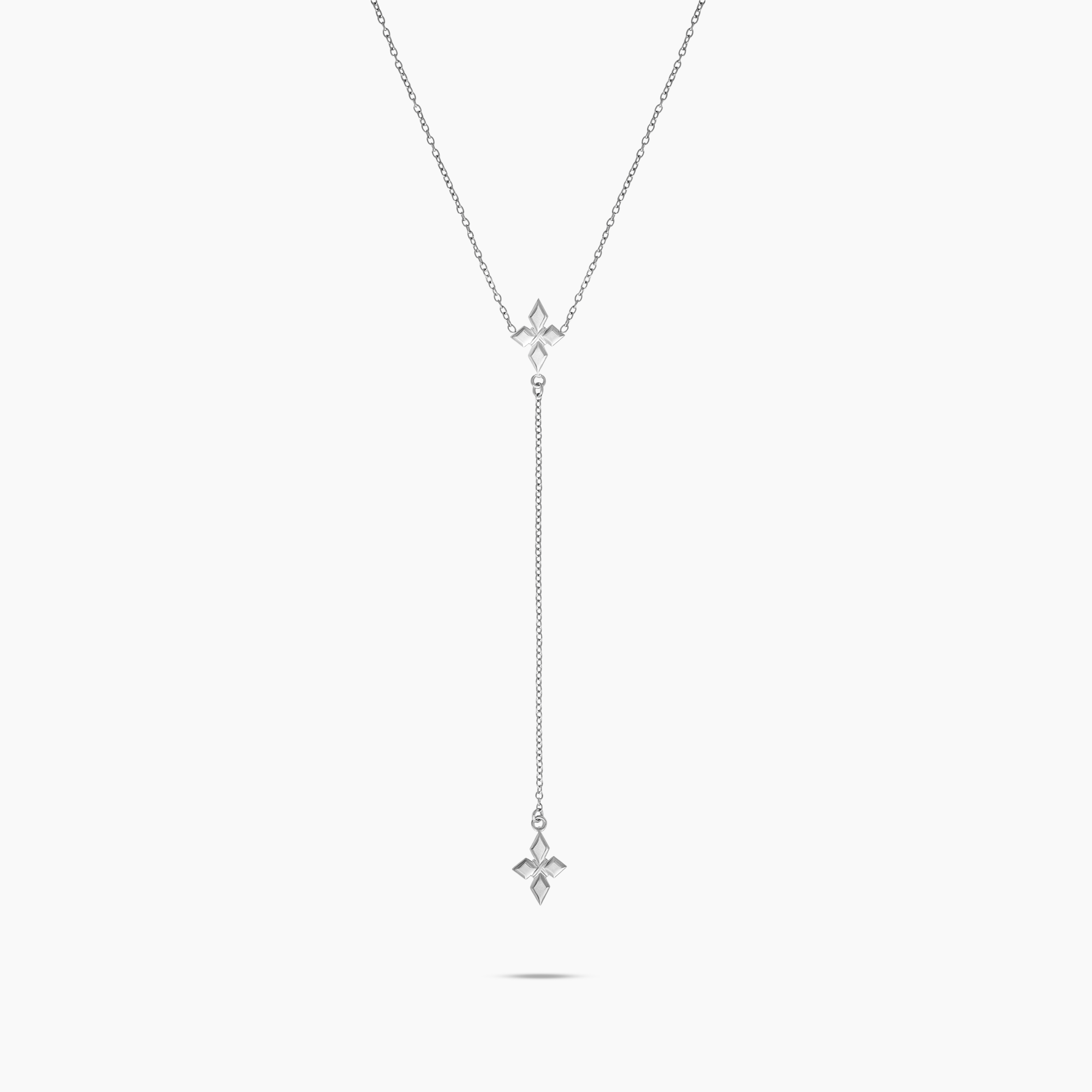 Chaîne Double Crossed Star - Argenté