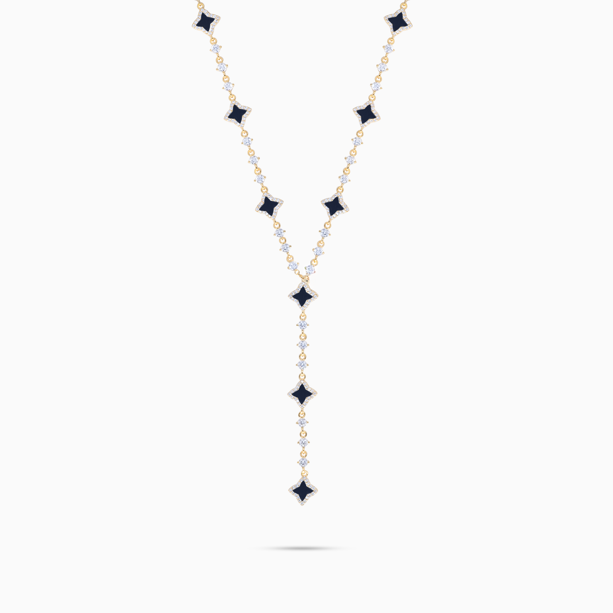 Lariat Flower Tennis Gold - Black Pattern