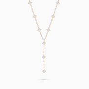 Lariat Flower Tennis Gold - White Stones