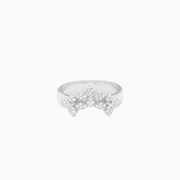 Iced triple crossed star ring - Argenté