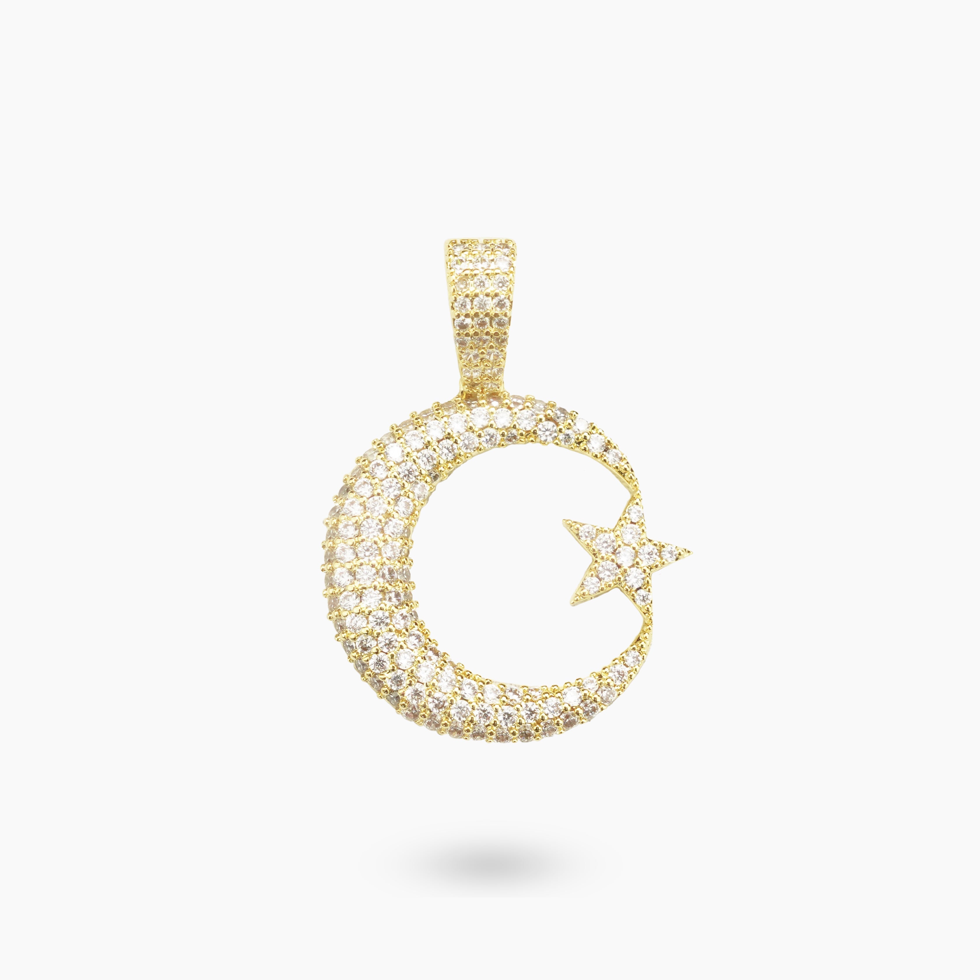 Golden starry crescent moon