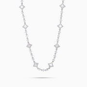 Chaîne Flower Tennis Argentée - Motif Blanc