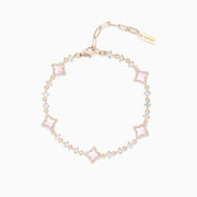 Bracelet Flower Tennis Doré - Motif Rose