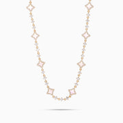 Chaîne Flower Tennis Dorée - Motif Rose