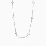 Chaîne Mixed Star & Flower Argentée