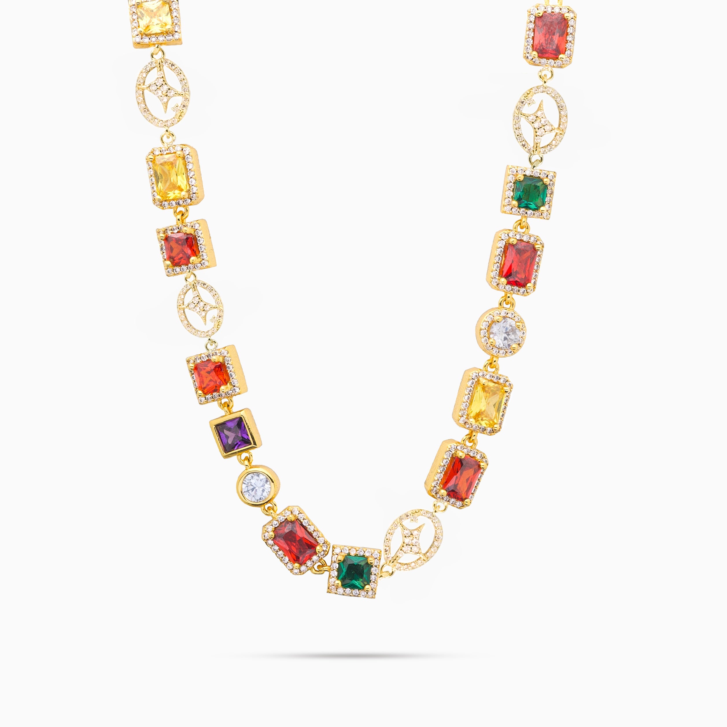 8mm Gold-Plated Multi-Gemstone Chain