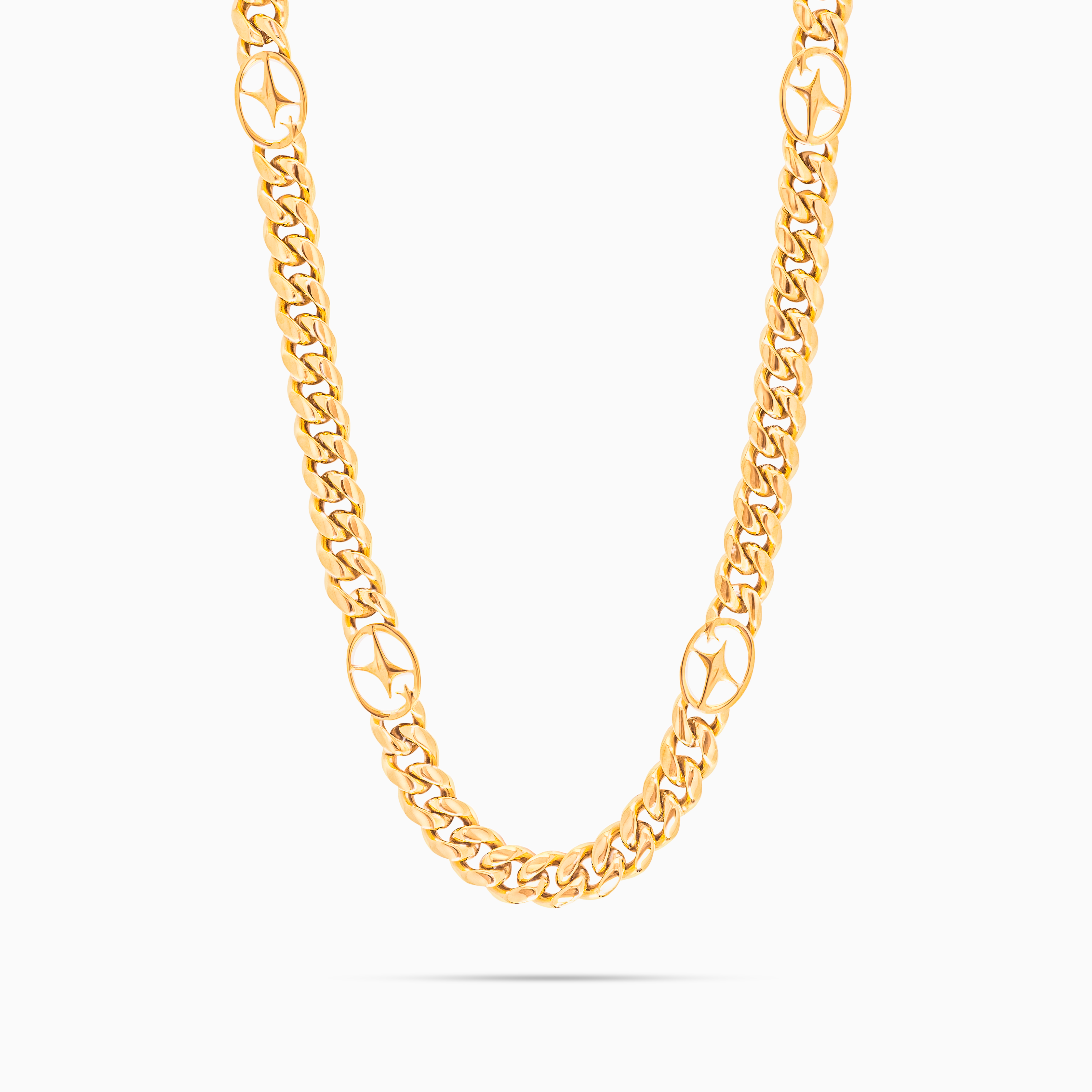 Chaîne Cuban link 8 mm Signature Dorée