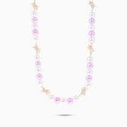 Signature Gold Beaded Chain - White and Pink